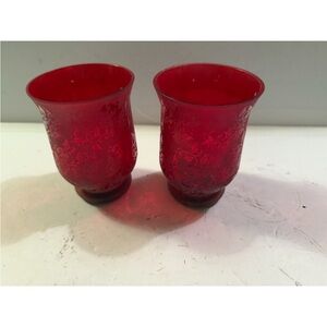Elegant Red Glass Votive Holders